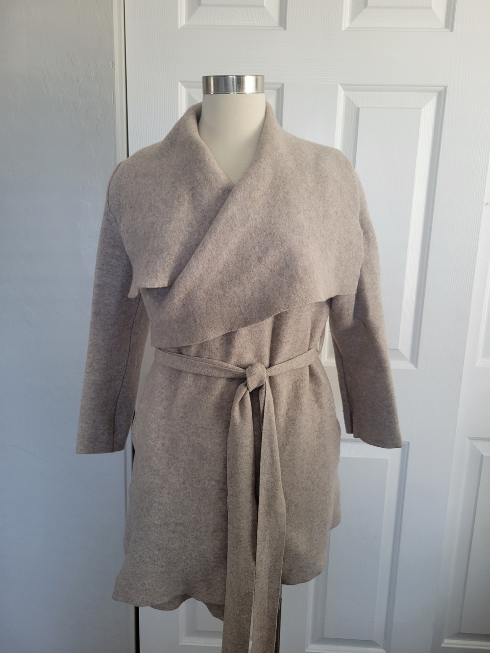 Cuyana Cream Wrap Sweater Coat - Picture 2 of 9